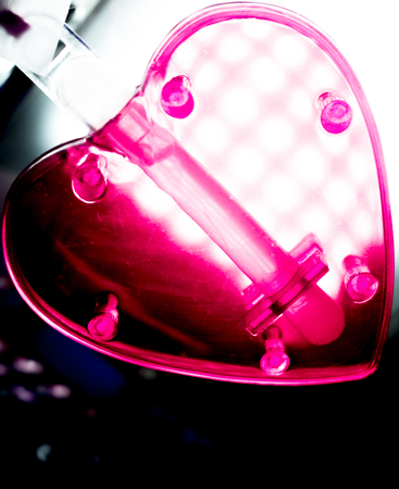 Valentine's Day pink love heart shape artistic color photo.の写真素材