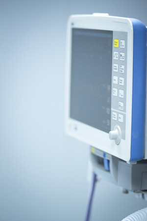 Hospital surgery heart rate cardiac monitor screen photo.の写真素材