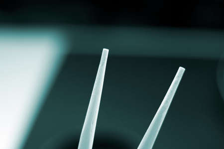 Traditional Japanese wooden oriental chopsticks used to eat Asian and Chinese food.の写真素材