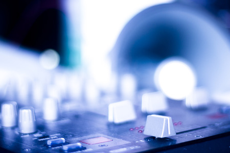 Deejay mixing desk house music dj party in Ibiza Nightclub.の写真素材