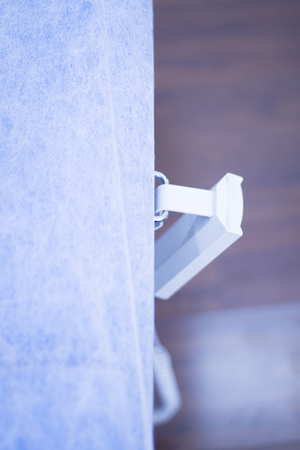 Physiotherapy clinic table physiotherapist bed used for massage treatments on patients.の写真素材