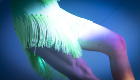Attractive woman ballroom and salsa dance dancer and teacher with sexy legs dancing in nightclub party show.の写真素材