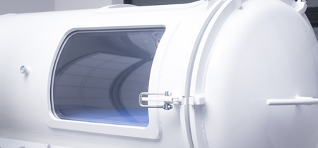 HBOT hyperbaric oxygen therapy chamber tank in hopsital medical center clinic.