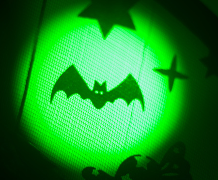 Halloween ghost bay flying children's party trick or treat surreal, ghostly scary photo of frightening ghosts at night.の写真素材