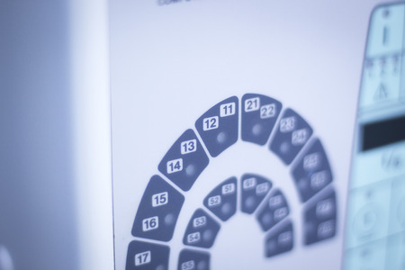 Dentists chair and drills in dental clinic office to treat patients with orthodontics.の写真素材