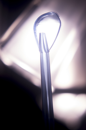 Water spray interdental cleaner head to liquid floss the tongue in brushing and cleaning of teeth.の写真素材