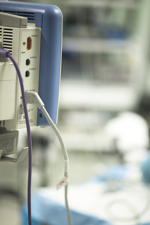 Hospital ward emergency room operating theater and modern equipment.の写真素材