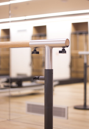Yoga, dance and pilates studio gym bar training equipment for exercise, rehabilitation, physical therapy and stretching.の写真素材