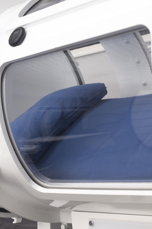 HBOT hyperbaric oxygen therapy tank chamber in hospital clinic used to treat patients for diseases...