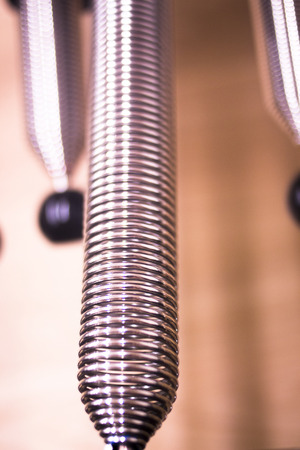 Pilates exercise training and flexibility stretching machine in gym yoga and wellbeing studio.の写真素材