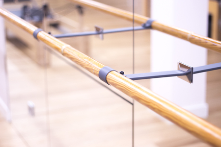 Yoga, dance and pilates studio gym bar training equipment for exercise, rehabilitation, physical therapy and stretching.の写真素材