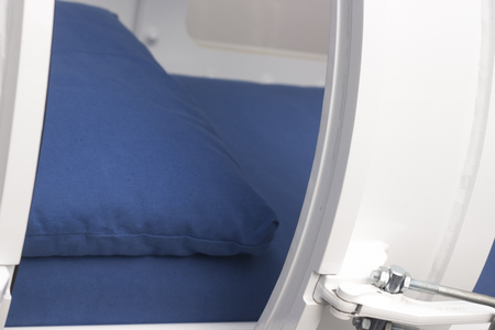 HBOT hyperbaric oxygen therapy tank chamber in hospital clinic used to treat patients for diseases...