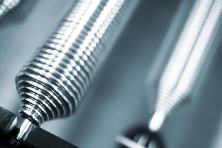 Pilates exercise training and flexibility stretching machine in gym yoga and wellbeing studio.の写真素材