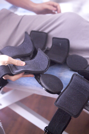 Physical therapy mecical clinic physiotherapy orthopedic adjustable leg brace for knee injury and...