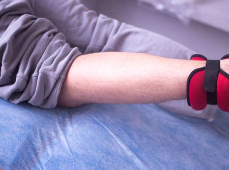 Physical therapy mecical clinic physiotherapy treatment for knee injury and rehabilitation after surgery.の写真素材