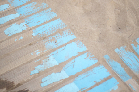 Sand on beach by ocean in summer on holiday.の写真素材