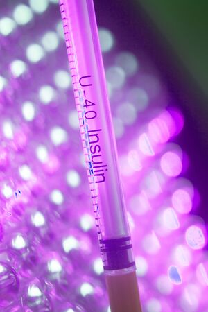 Medical needle injection for diabetic insulin and vaccine injections on patients in medical treatment.の写真素材