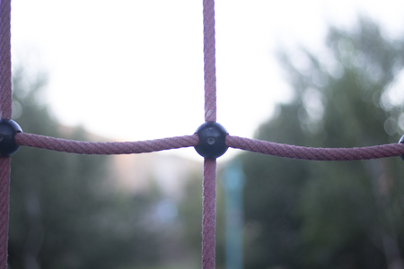 Park climbing ropes frame for chikdren and adults to climb and train calisthenics bodyweight fitness.の写真素材