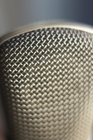 Large diaphragm condenser studio recording voice microphone to record professional voiceovers,...