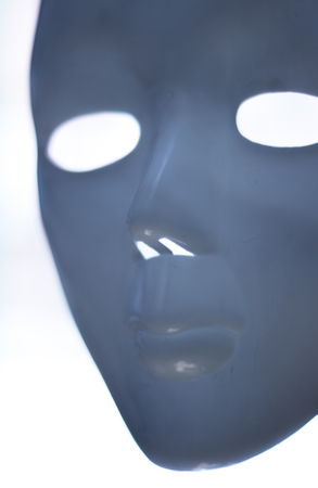 Horror terror scary mask with empty eyes and terifying ghostly stare.の写真素材