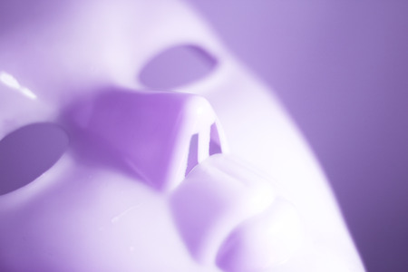 Horror terror scary mask with empty eyes and terifying ghostly stare.の写真素材