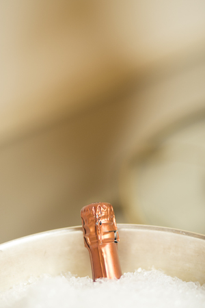 Alcoholic drinks bar with ice bucket luxury five star hotel nightclub in Ibiza Spain.の写真素材