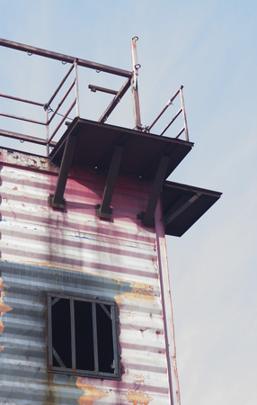 Fire station firefighter training equipment used by fireman to simulate fires drills to practise putting out flames.の写真素材