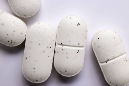 Multi vitamin and mineral natural health food supplement pills for healthy living.の写真素材