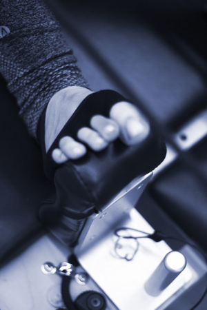 Pilates machine fitness and yoga studio gym equipment.の写真素材