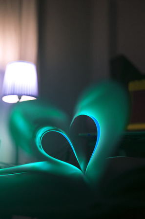 Romantic love heart shape made from pages of book.の写真素材