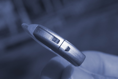 Modern compact in the ear digital audiophone hearing aid for deaf  people to hear.