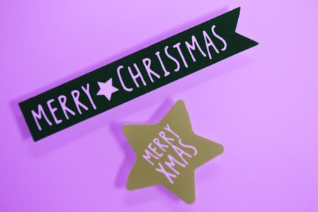 Merry Christmas seasonal greetings message tag.