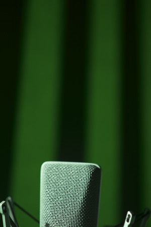 Sound recording studio large diaphragm voice microphone for voiceover, singing and instruments.の写真素材