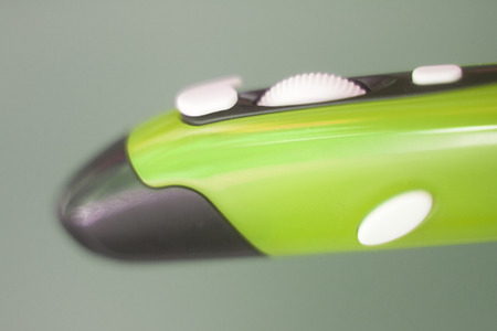 Digital optical mouse pen, computer writing device with click button and wheel.