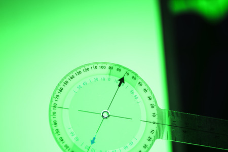 Goniometer movement medical instrument used for measuring mobility of joints, tendons nd ligaments of patients.の写真素材