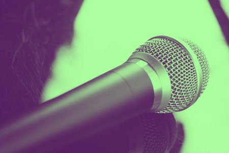 Singers concert stage hand held microphone for singing and presentations or voiceovers.の写真素材