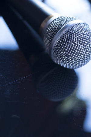Singers concert stage hand held microphone for singing and presentations or voiceovers.の写真素材