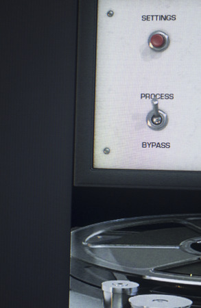 Recording studio audio computer editing mixing program sound controls for music and voice...