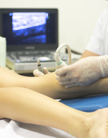 Physiotherapy clinic Intratissue Percutaneous Electrolysis EPI dry needling physiotherapist patient injury.の写真素材