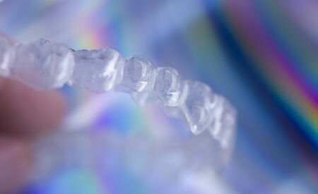 Invisible modern plastic aesthtic dentistry dental brackets teeth aligner straighteners.