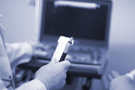 EPI Intratissue Percutaneous Electrolysis dry needling ultrasound ecography scan  physiotherapy medical treatment.の写真素材