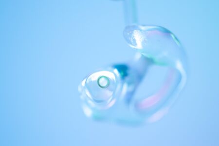 Modern digital hearing aid for deafness and deaf people.