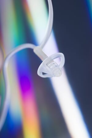 Modern high technology digital hearing aid closeup isolated.の写真素材