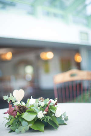 Wedding table flowers bouquet still life photo.の写真素材