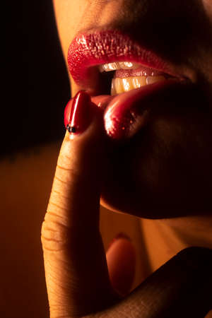 Sexy latin lady with full cute lips photo.の写真素材