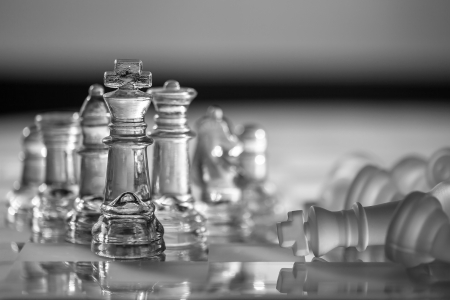 Chess Pieces - business concept  competition, win, survive, strategy, defeat, checkmate の写真素材