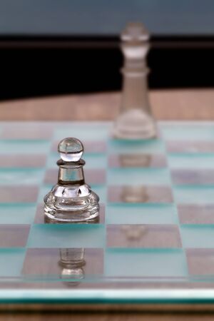 King, pawn chess pieces - business concept series: business angel / dragon, mentor, consultant, coach, strategy, business advice, struggle, win, survive.の写真素材
