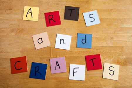  Arts and Crafts  in words on color tiles - series for art and craft, schools or education, home business, second incomes, cottage industries の写真素材