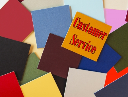 Customer Service as a sign, banner, poster or sticker design series for business, retail, PR, service etc の写真素材