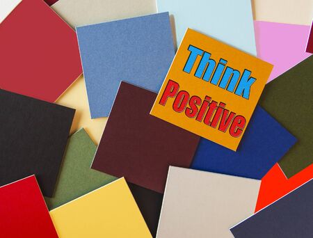 Think positive - sign banner or poster  の写真素材